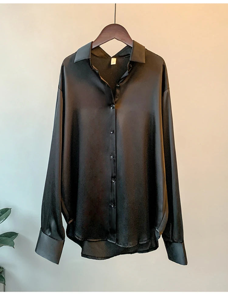 Blusa de manga comprida para escritório feminina