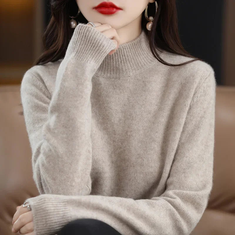 Suéter Gola Média Estilo Coreano Básico -  “Brisa de Inverno”