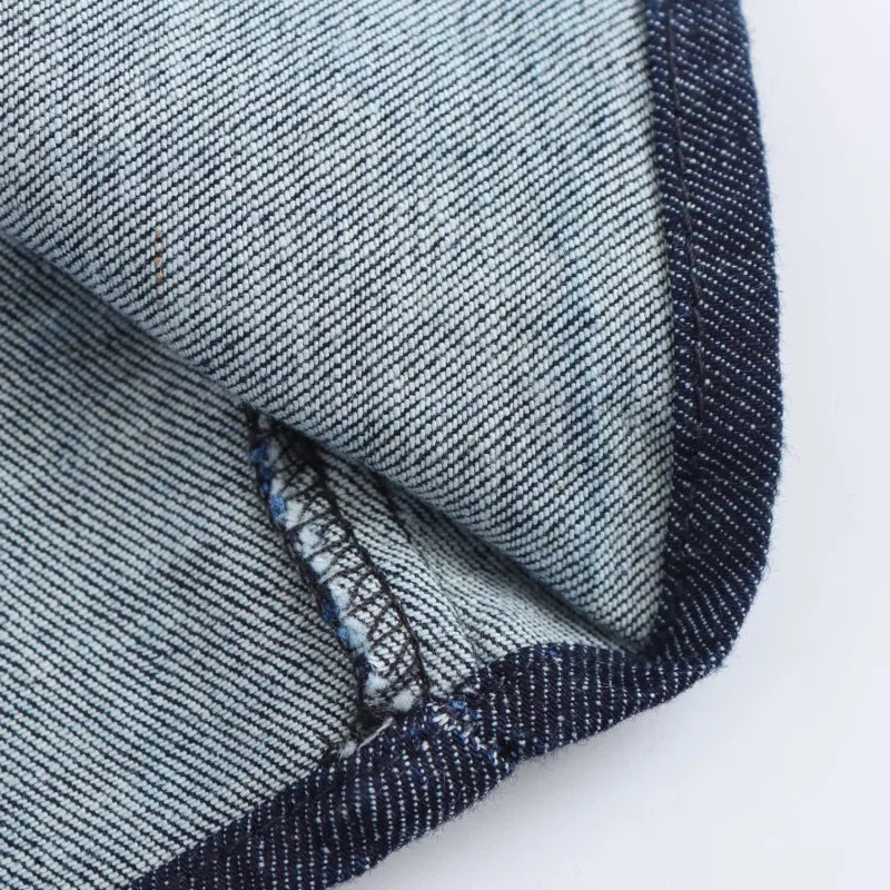 Vestido Jeans Midi Slim com Lapela - Look Seoul Denim Chic