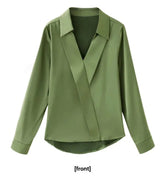 Blusa Feminina Chiffon &amp; Cetim – Look Seoul Soft