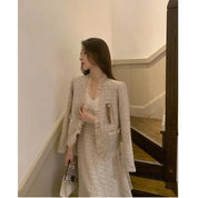 Conjunto de Duas Peças Tweed Estilo Saia