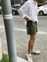 Camisa Masculina Coreana de Linho Leve - Look Seoul Verão