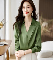 Blusa Feminina Chiffon &amp; Cetim – Look Seoul Soft