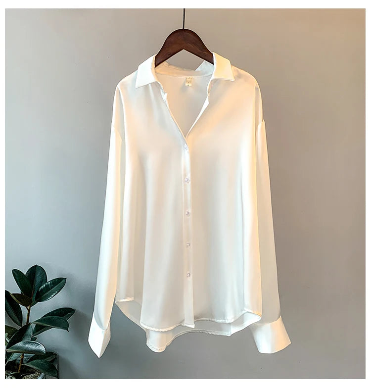 Blusa de manga comprida para escritório feminina