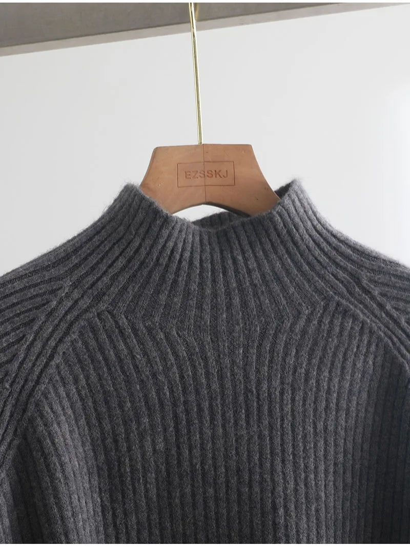 Suéter Gola Alta Feminino Casual - Inverno Elegante