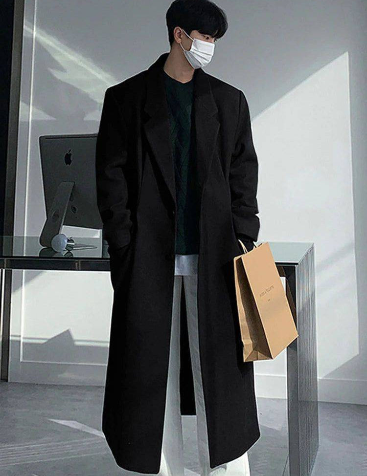 Sobretudo Coreano Masculino Longo
