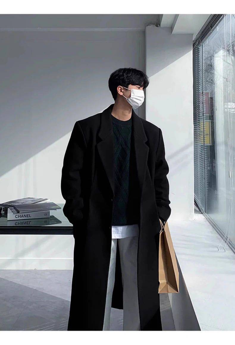 Sobretudo Coreano Masculino Longo