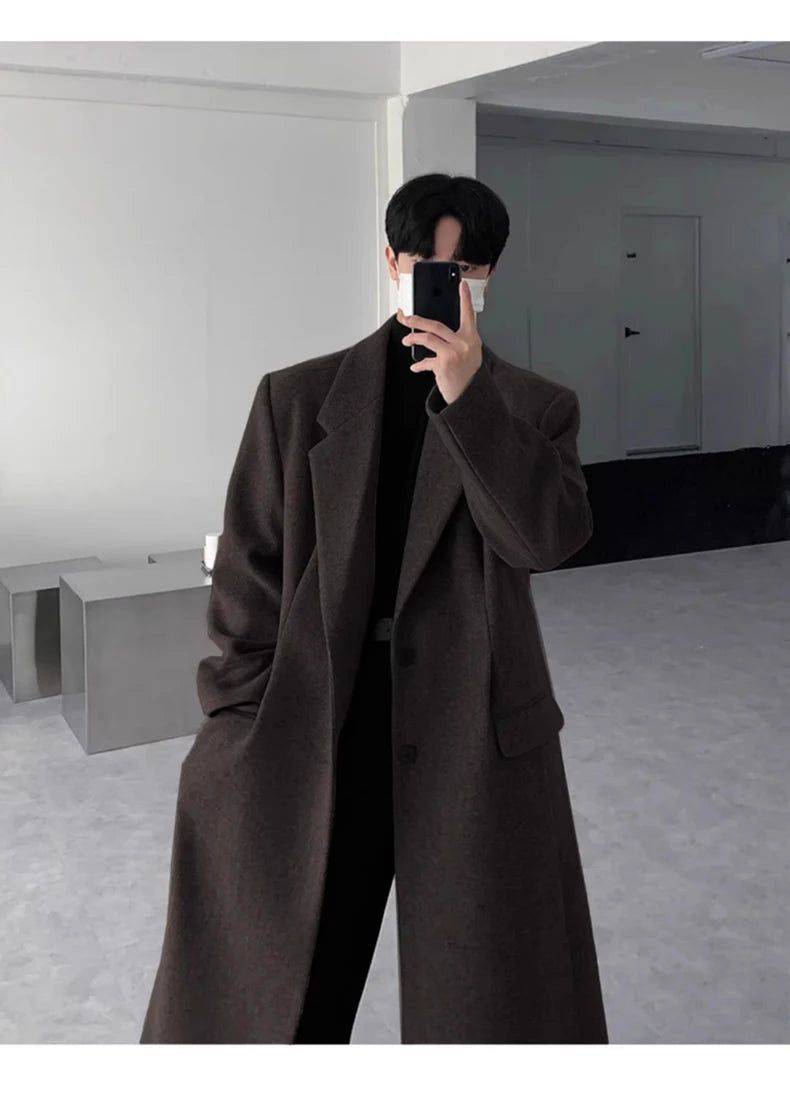 Sobretudo Coreano Masculino Longo