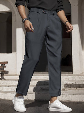 Calça social masculina elegante de cor sólida