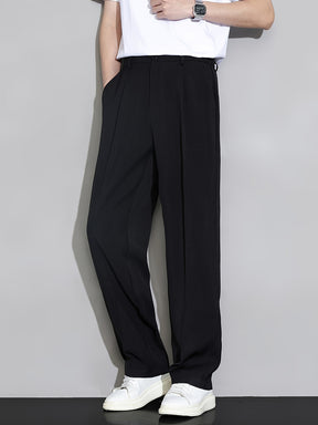 Calça Casual Masculina de Perna Reta com Cós