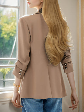 Blazer elegante feminino - ajuste fino chique, manga longa