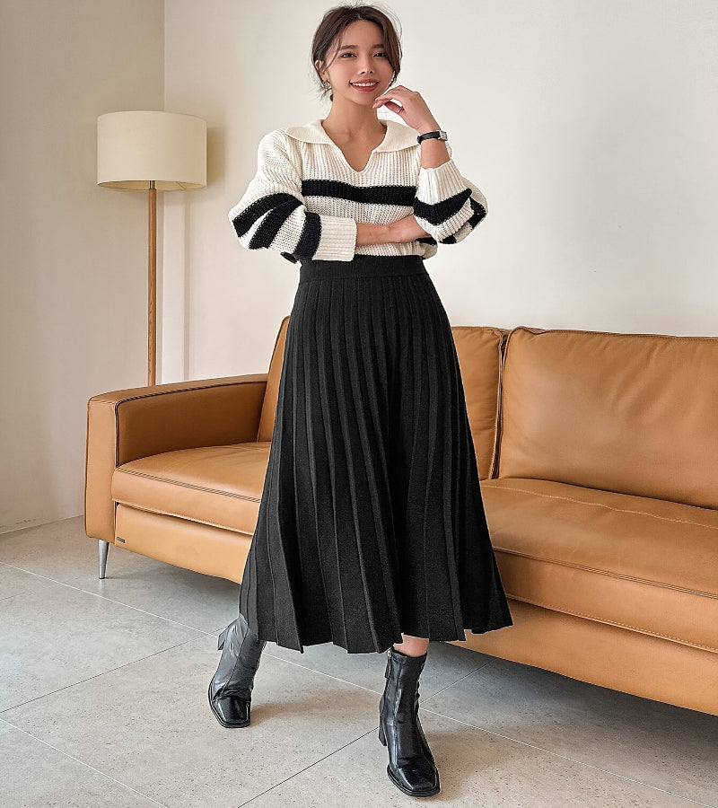 Saia Elanca Plissada Midi