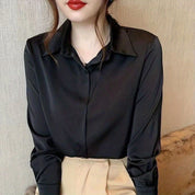 Camisa de manga comprida de chiffon