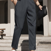 Calça social masculina elegante de cor sólida