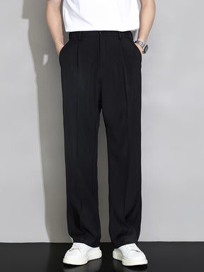 Calça Casual Masculina de Perna Reta com Cós