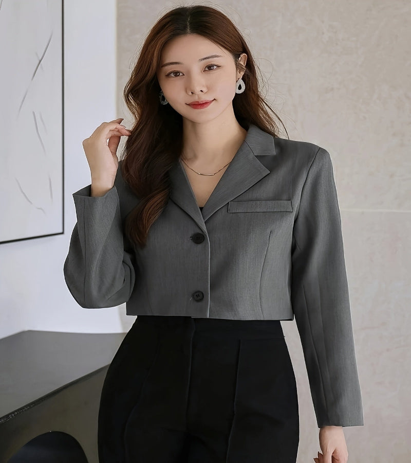 Blazer cinza curto