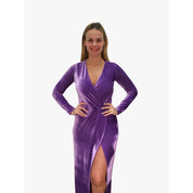 Vestido Feminino de Festa em Veludo Manga Longa