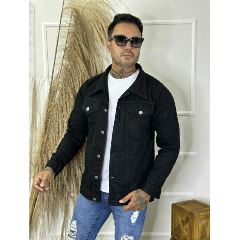 Jaqueta Jeans Masculina Azu Destroyer, Rasgada No Estilo