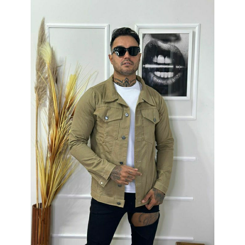 Jaqueta Jeans Masculina Azu Destroyer, Rasgada No Estilo