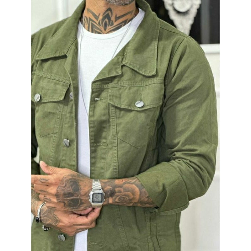 Jaqueta Jeans Masculina Azu Destroyer, Rasgada No Estilo