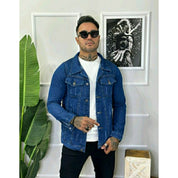 Jaqueta Jeans Masculina Azu Destroyer, Rasgada No Estilo