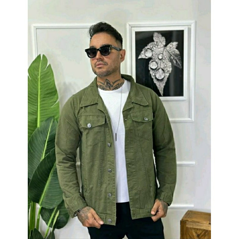 Jaqueta Jeans Masculina Azu Destroyer, Rasgada No Estilo