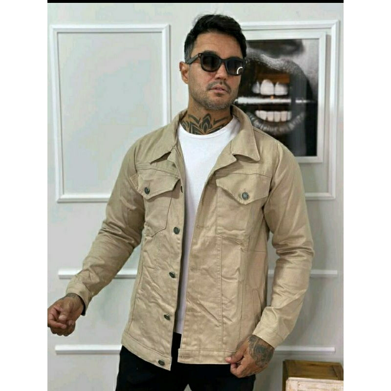 Jaqueta Jeans Masculina Azu Destroyer, Rasgada No Estilo