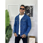 Jaqueta Jeans Masculina Azu Destroyer, Rasgada No Estilo