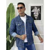 Jaqueta Jeans Masculina Azu Destroyer, Rasgada No Estilo