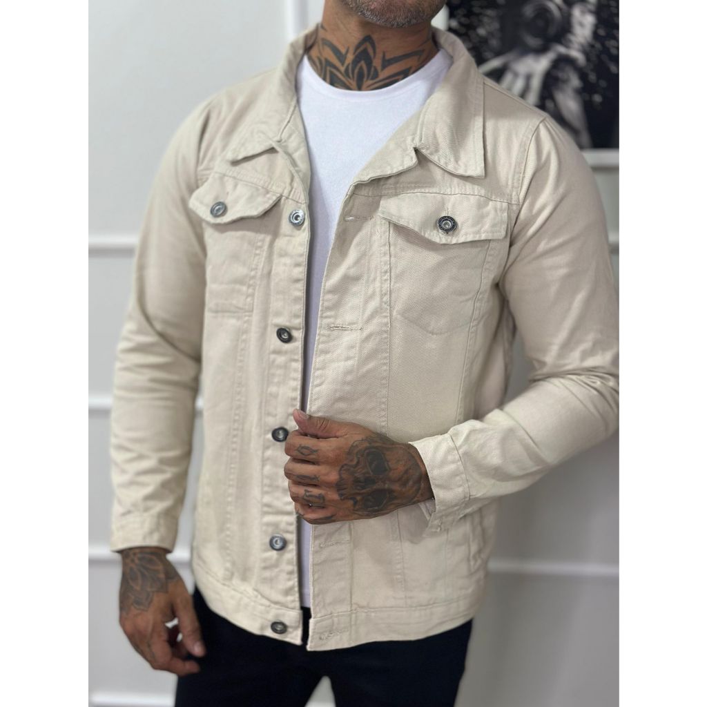Jaqueta Jeans Masculina Azu Destroyer, Rasgada No Estilo