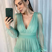 Vestido Manga Longa, Camadas, 3 Marias, Casamentos, Festas, Aniversários