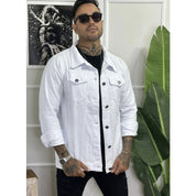 Jaqueta Jeans Masculina Azu Destroyer, Rasgada No Estilo