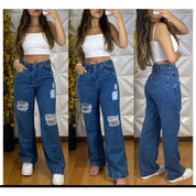 Calça Jeans Feminina Wide Leg pantalona
