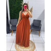 vestido natasha alça con decote v para festas formandas madrinhas convidadas brilhoso