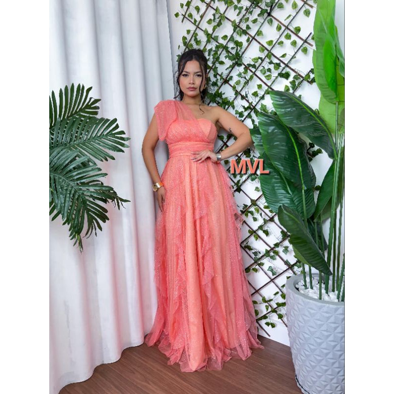 vestido com brilho ideal para casamentos .convidadas.formandas .fe9sta de gala (Grbt)