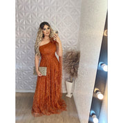 vestido brilhoso esmeralda elegante un hombro luxouso ideal para festas  madrinhas convidadas formandas noivas