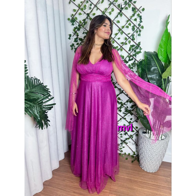 vestido brilhoso tamanho GG ideal para todo tipo de Festas