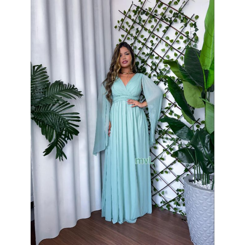 vestido maria tule liso ideal para casamentos.comvidadas.festa de gala con ótimo caimento.