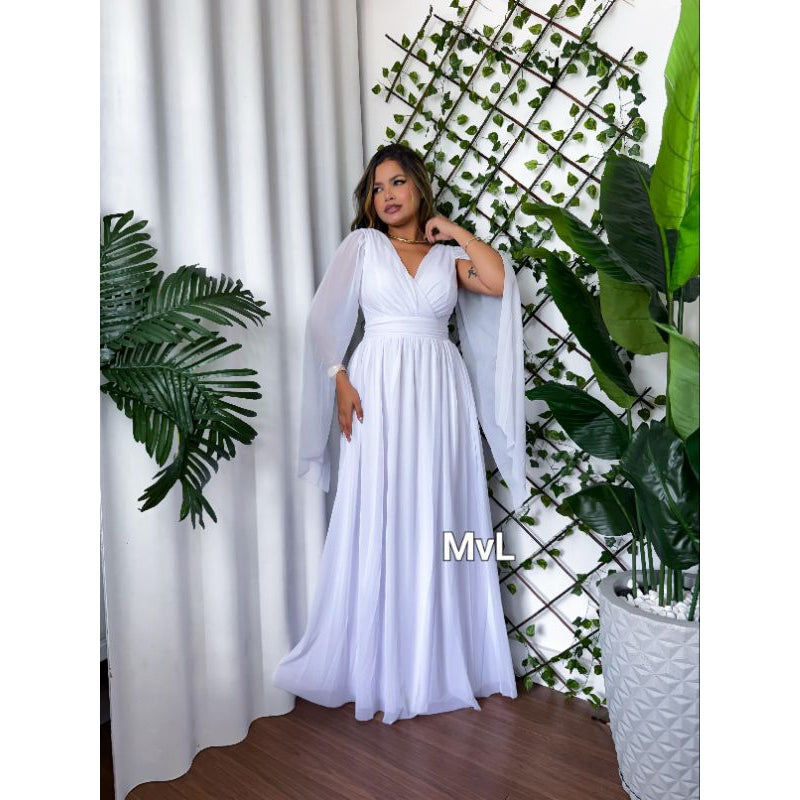 vestido maria tule liso ideal para casamentos.comvidadas.festa de gala con ótimo caimento.