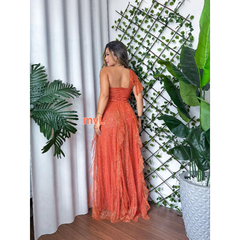 vestido com brilho ideal para casamentos .convidadas.formandas .fe9sta de gala (Grbt)