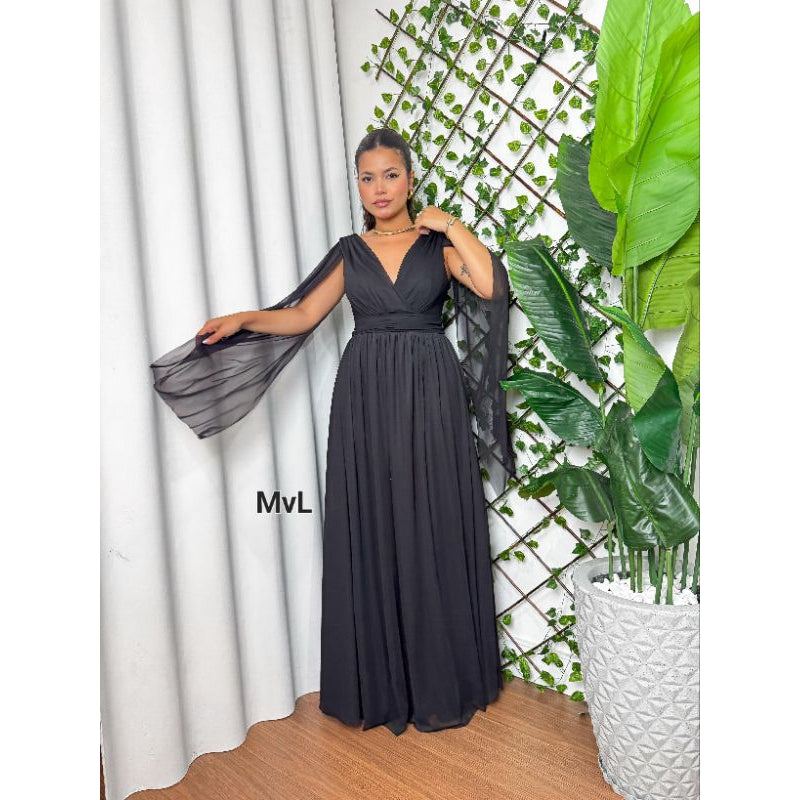 vestido maria tule liso ideal para casamentos.comvidadas.festa de gala con ótimo caimento.