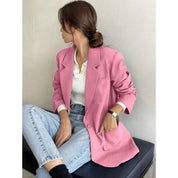 Blazer alfataria com forro com botão feminino casaco elegante social coleção nova Blazer Curto Aiustado Corde Damasco pa