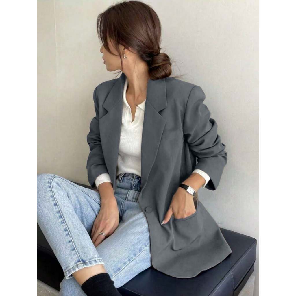 Blazer alfataria com forro com botão feminino casaco elegante social coleção nova Blazer Curto Aiustado Corde Damasco pa