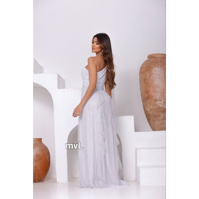 vestido brilhoso esmeralda elegante un hombro luxouso ideal para festas  madrinhas convidadas formandas noivas