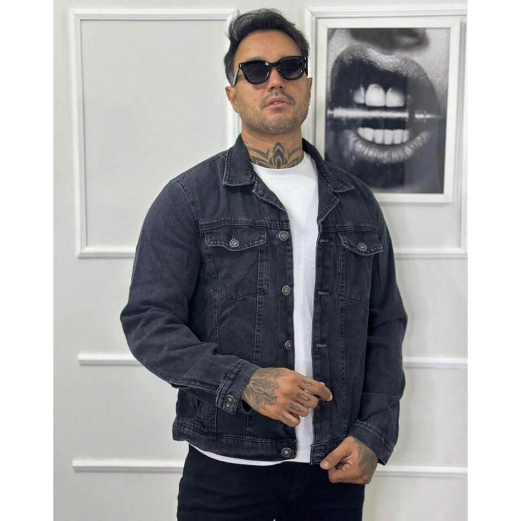Jaqueta Jeans Masculina 100% Algodão Premium Casaco Blusa de Frio Inverno