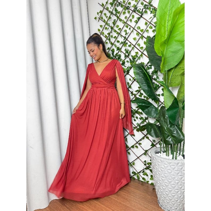 vestido maria tule liso ideal para casamentos.comvidadas.festa de gala con ótimo caimento.