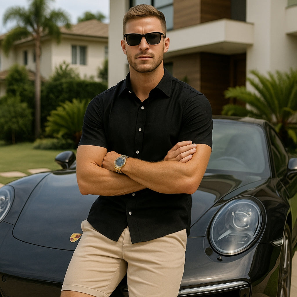 Camisa Social Linho Slim Fit