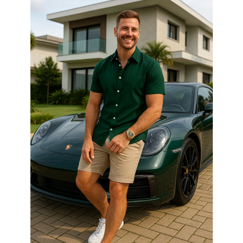 Camisa Social Linho Slim Fit