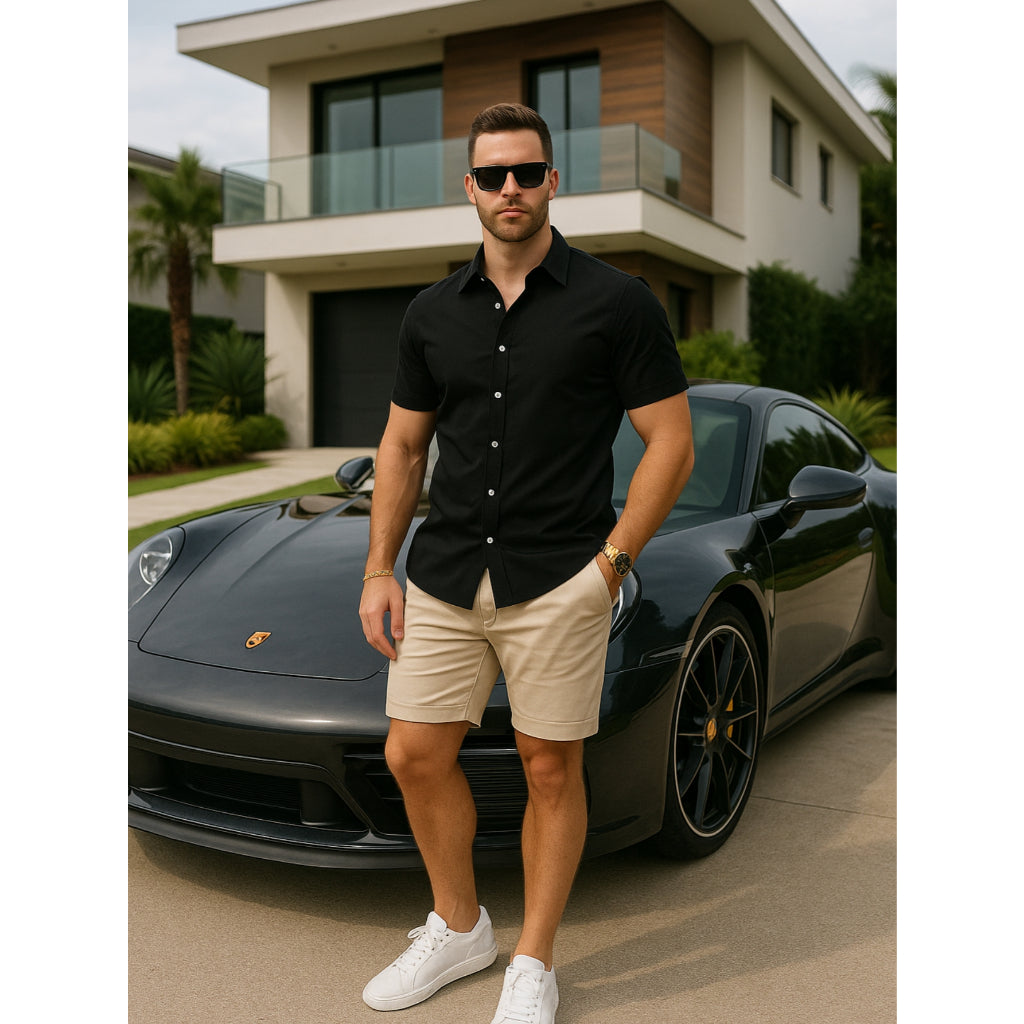 Camisa Social Linho Slim Fit