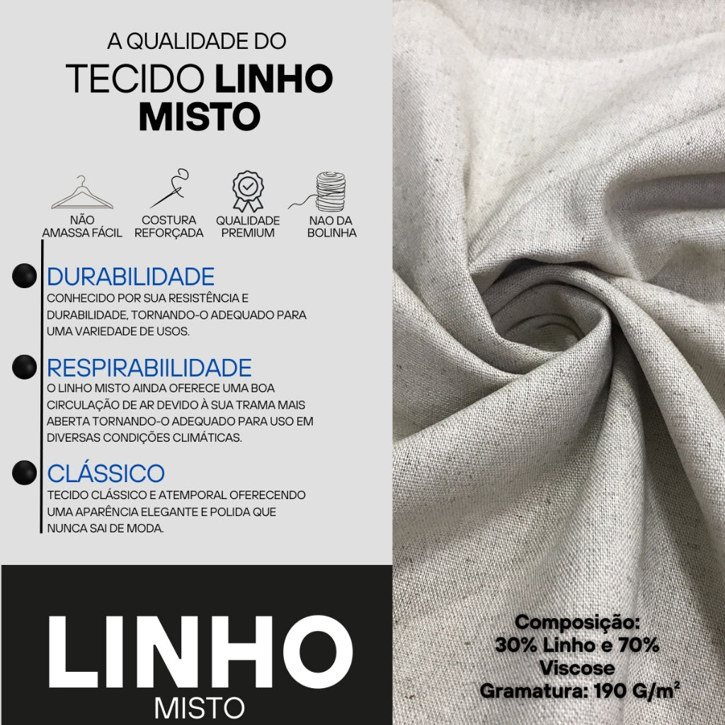 Camisa Social Linho Slim Fit